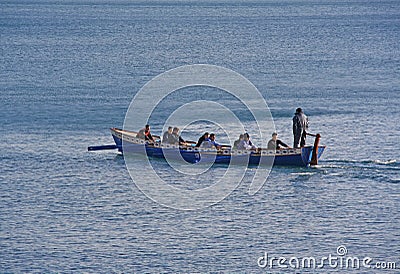 Rowers on the river Editorial Stock Photo