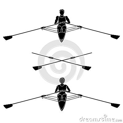 Rowers Silhouettes Stock Photo