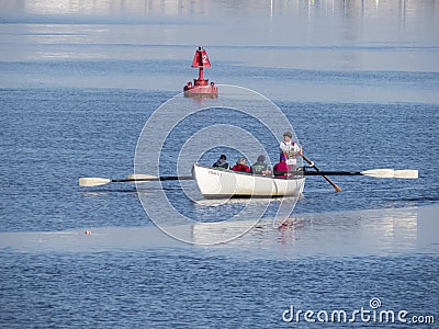 Rowers training in whaleboat Editorial Stock Photo