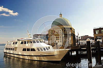 Rowes Wharf pavilion in Boston, MA Stock Photo