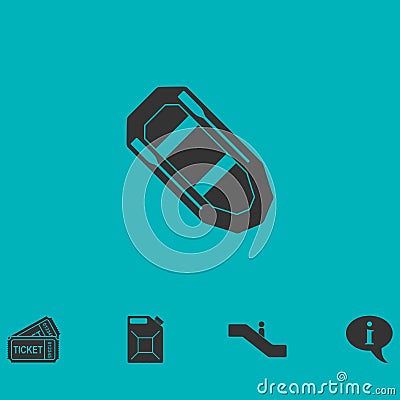 Rowing boat icon flat Vector Illustration