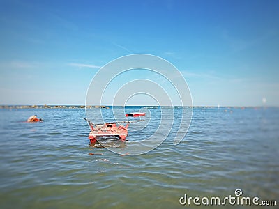 Rowing boat rescue Stock Photo