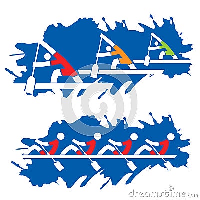 Rowing competition Vector Illustration