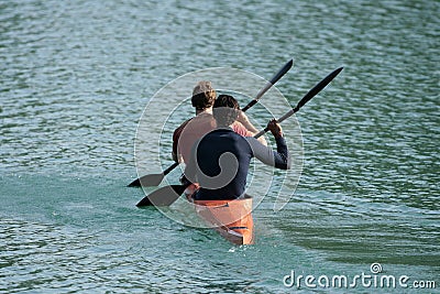 Rowing in harmony Stock Photo