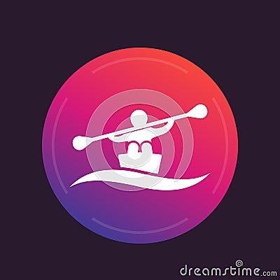 Rowing, kayak, canoe vector icon Vector Illustration