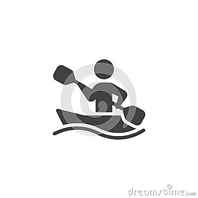 Rowing sport training vector icon Vector Illustration