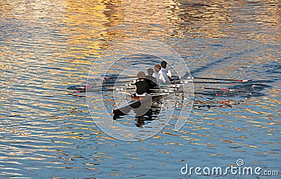 Rowing team Stock Photo