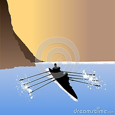 Rowing vector Vector Illustration