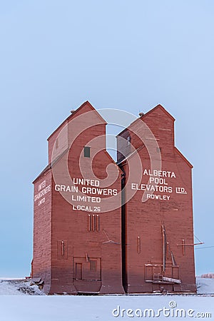 Old abandoned grain elevator, Rowley Editorial Stock Photo