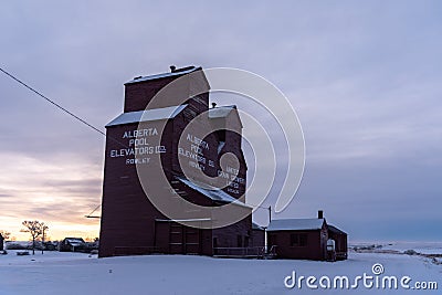 Old abandoned grain elevator, Rowley Editorial Stock Photo