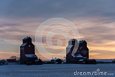 Old abandoned grain elevator, Rowley Editorial Stock Photo