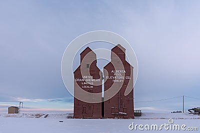 Old abandoned grain elevator, Rowley Editorial Stock Photo