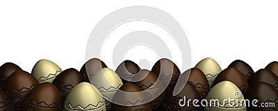 Rows of chocolate easter eggs Stock Photo