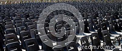 Rows of Empty Chairs Stock Photo