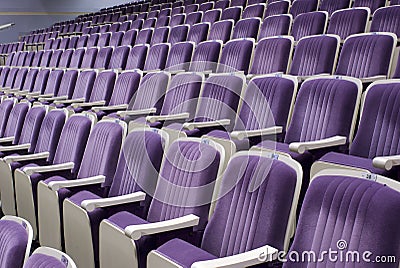 Rows of empty seats Stock Photo