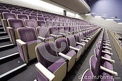 Rows of empty seats interior Stock Photo