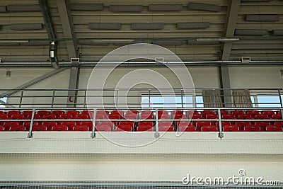 Rows of empty seats Stock Photo