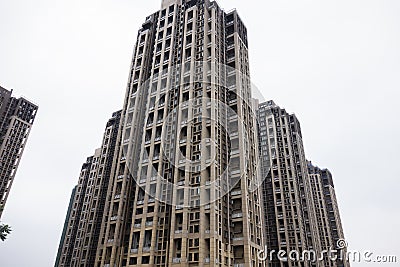 Rows of High-rise Commercial Residential Quarters Editorial Stock Photo