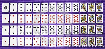 Rows of playing cards Stock Photo