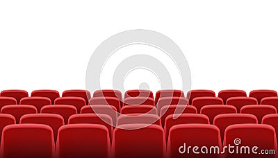 Rows of red cinema or theater seats Stock Photo