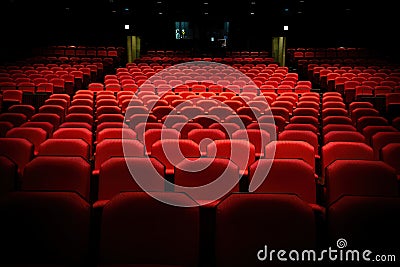 Rows of red generic theater seat Stock Photo