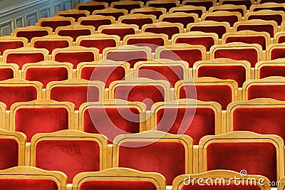 Rows of red seats Stock Photo