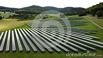 Rows of Solar Panels for Community Stock Photo