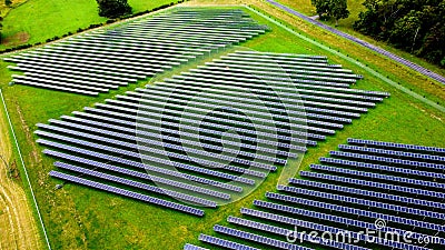 Rows of Solar Panels for Community Stock Photo