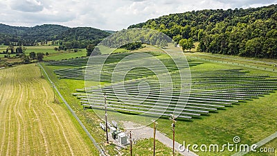 Rows of Solar Panels for Community Stock Photo