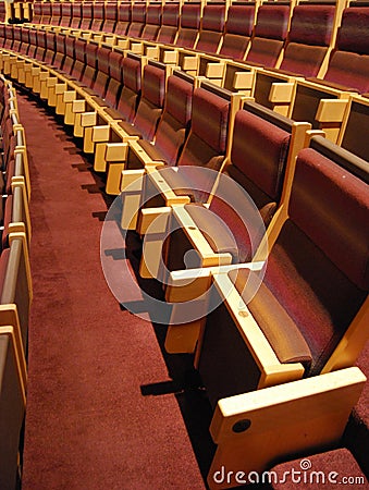 Rows of theater seats Stock Photo