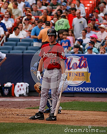 Roy Oswalt looks at the third base coach. Editorial Stock Photo