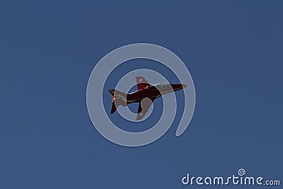 Red Arrows RAF display Team, Fly Overhead Editorial Stock Photo