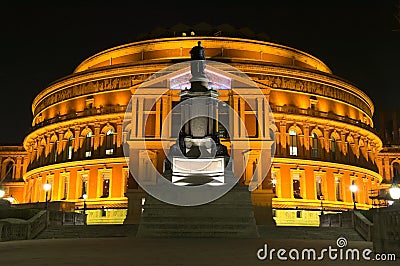 Royal Albert Hall at Night Stock Photo