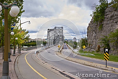 Royal Alexandra Interprovincial Bridge on the Ottawa River in Ottawa, Canada Stock Photo