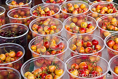 Royal ann & bing cherries Stock Photo