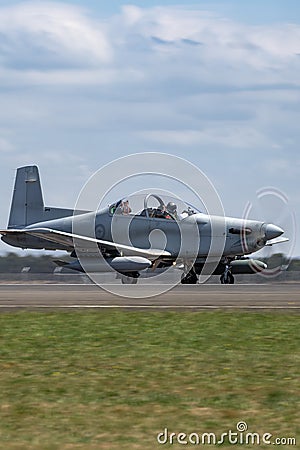 Royal Australian Air Force RAAF Pilatus PC-9A Forward Air Control FAC aircraft A23-020 from 4 Squadron based at RAAF Williamto Editorial Stock Photo