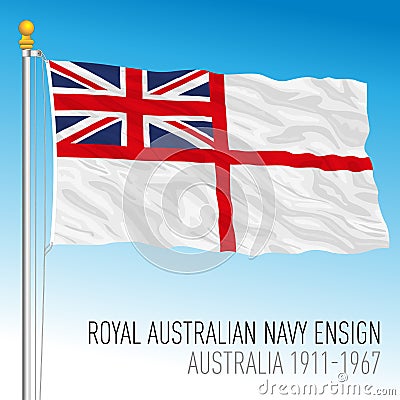 Royal Australian Navy flag, military ensign, Australia, oceanian country Vector Illustration