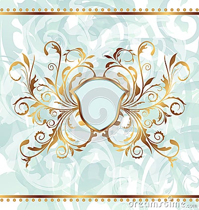 Royal background with golden ornate frame Vector Illustration