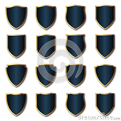 Royal badge and shield set vector Vector Illustration