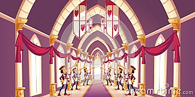 Solemn trumpeters playing march cartoon vector Vector Illustration