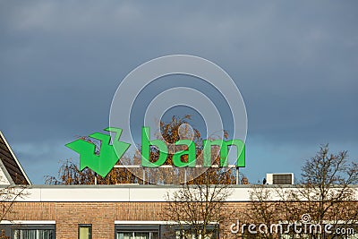 Royal BAM Group is a Dutch construction-services business with headquarters in Bunnik. Editorial Stock Photo