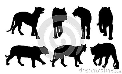 Royal Bengal Tiger Silhouettes-Vector Vector Illustration