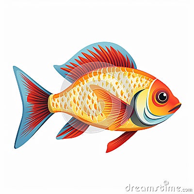 Royal blue betta fish orange betta fish albino sky blue guppy curve golden colour fish glo tetra colors Vector Illustration