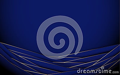 Royal blue and gold luxury. Abstract geometric wavy background Vector Illustration