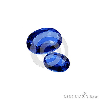 Royal blue kyanite gems on a white background Stock Photo