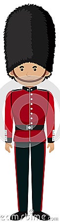 Royal British Soldier Uniform on White Background Vector Illustration