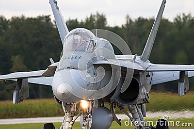 RCAF CF-18 Hornet arrival at Airshow London. Editorial Stock Photo