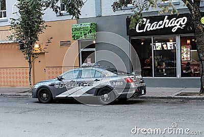 Royal Canadian Mounted Police car seen on a stakeout in Toronto. Editorial Stock Photo