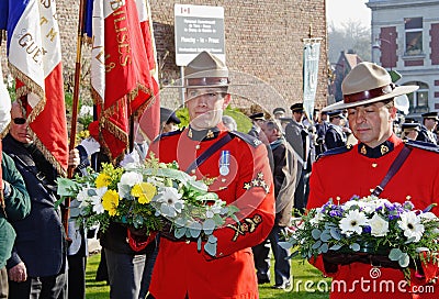 Royal Canadian Mounted Police Laying Wreaths Editorial Stock Photo