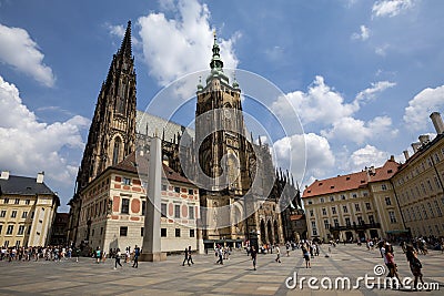 The Royal Castle and St. Vitus Cathedral. Editorial Stock Photo